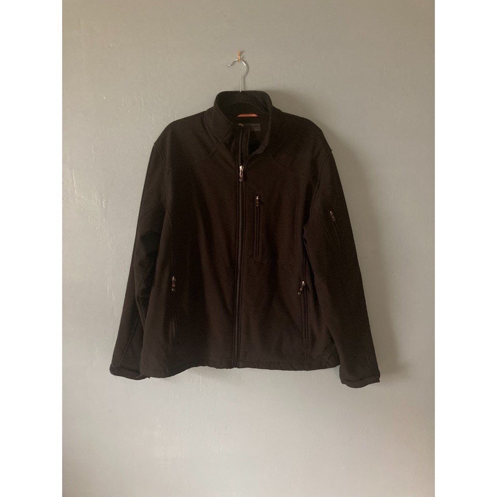 GH Bass Earth men's black zipper jacket adjustable waist & cuffs size x-large